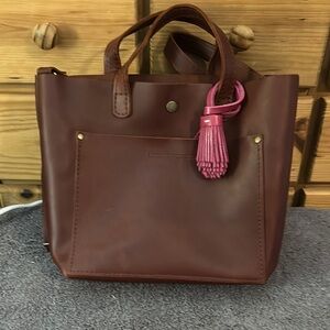 Portland leather small top handle bag